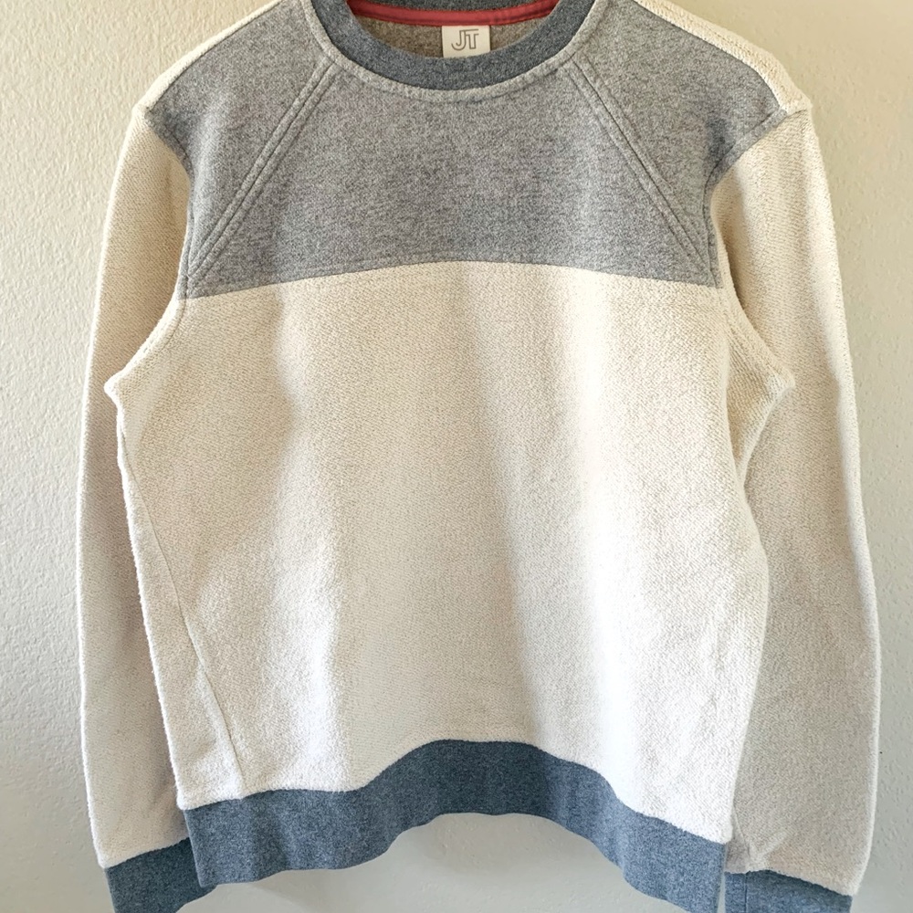 Gray and Cream Crewneck Sweater